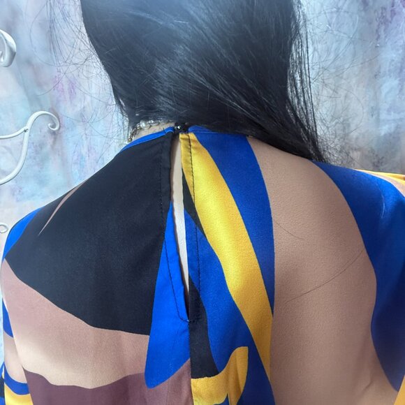 NWOT ๐Maweii Well Fitted Abstract Print Batwing Sleeve Wide Leg Jumpsuit - Picture 5 of 15